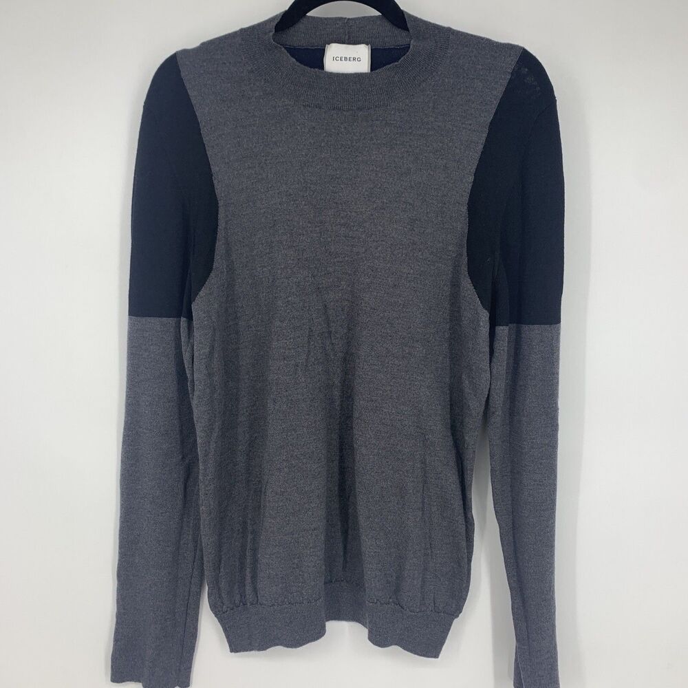 Vtg Iceberg Mens Small Crewneck Pullover Sweater Wool Gorpcore Lightweight Warm